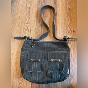 Black Canvas Crossbody Bag
